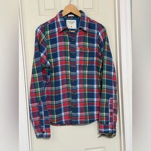 Abercrombie & Fitch Muscle Men's Medium Multicolor Plaid Shirt